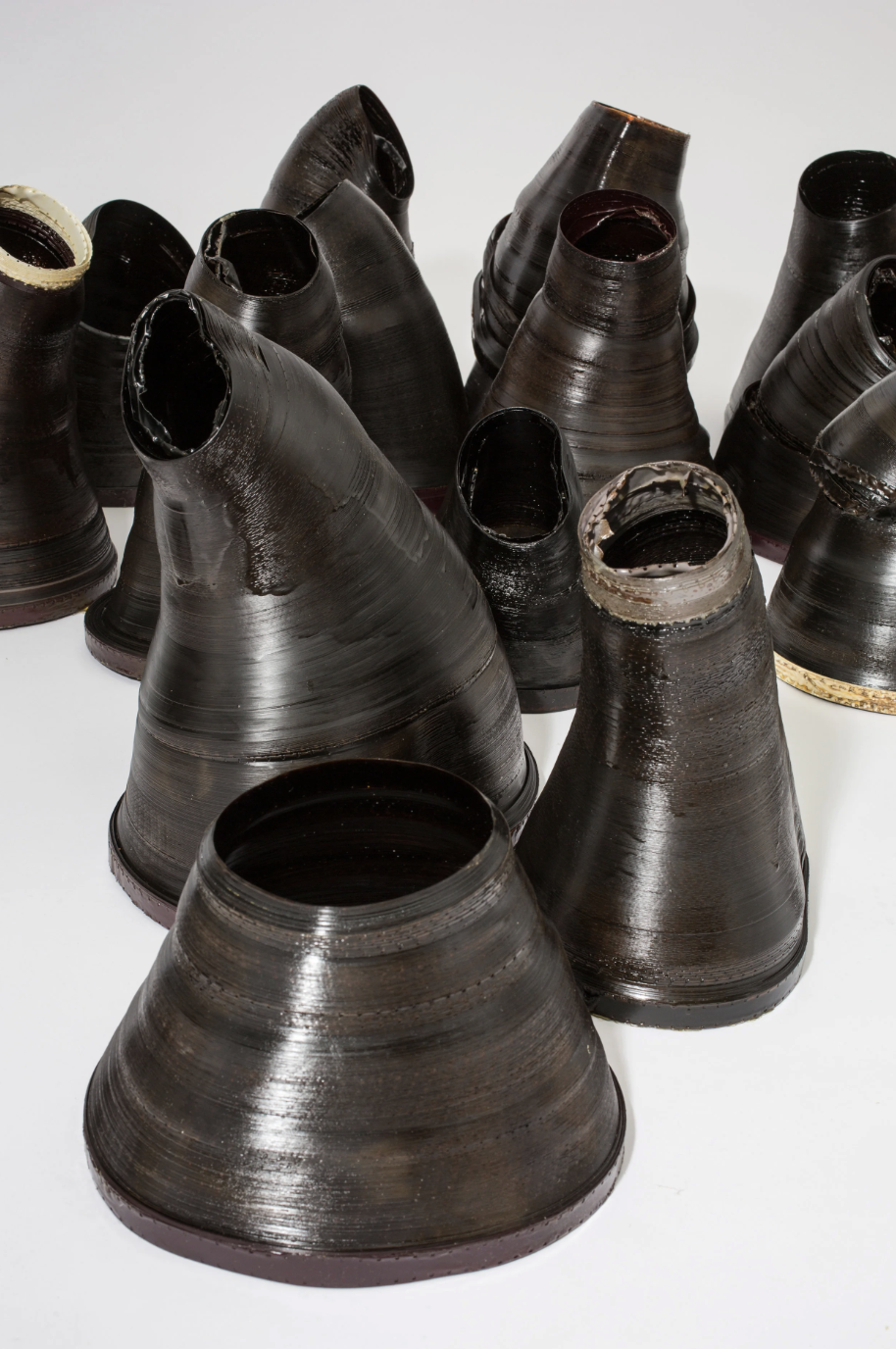 bronze colored sculptural pieces