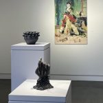 Painting and two ceramic pieces
