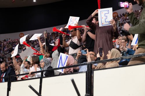 Family cheering for their graduate