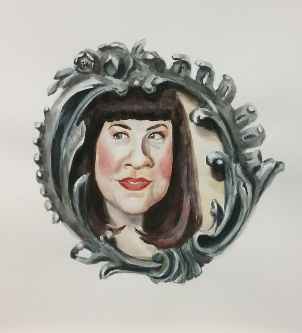 woman's face in frame