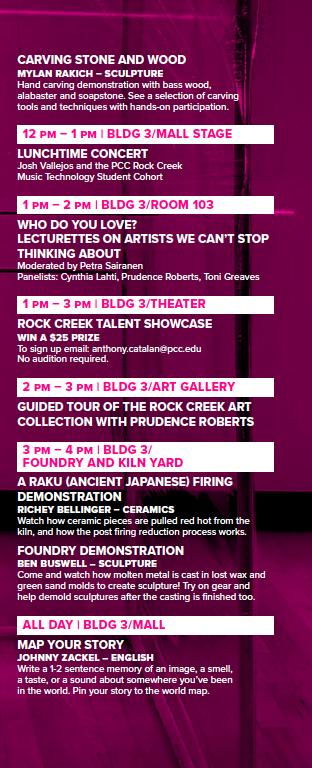 Art Rock schedule part 3