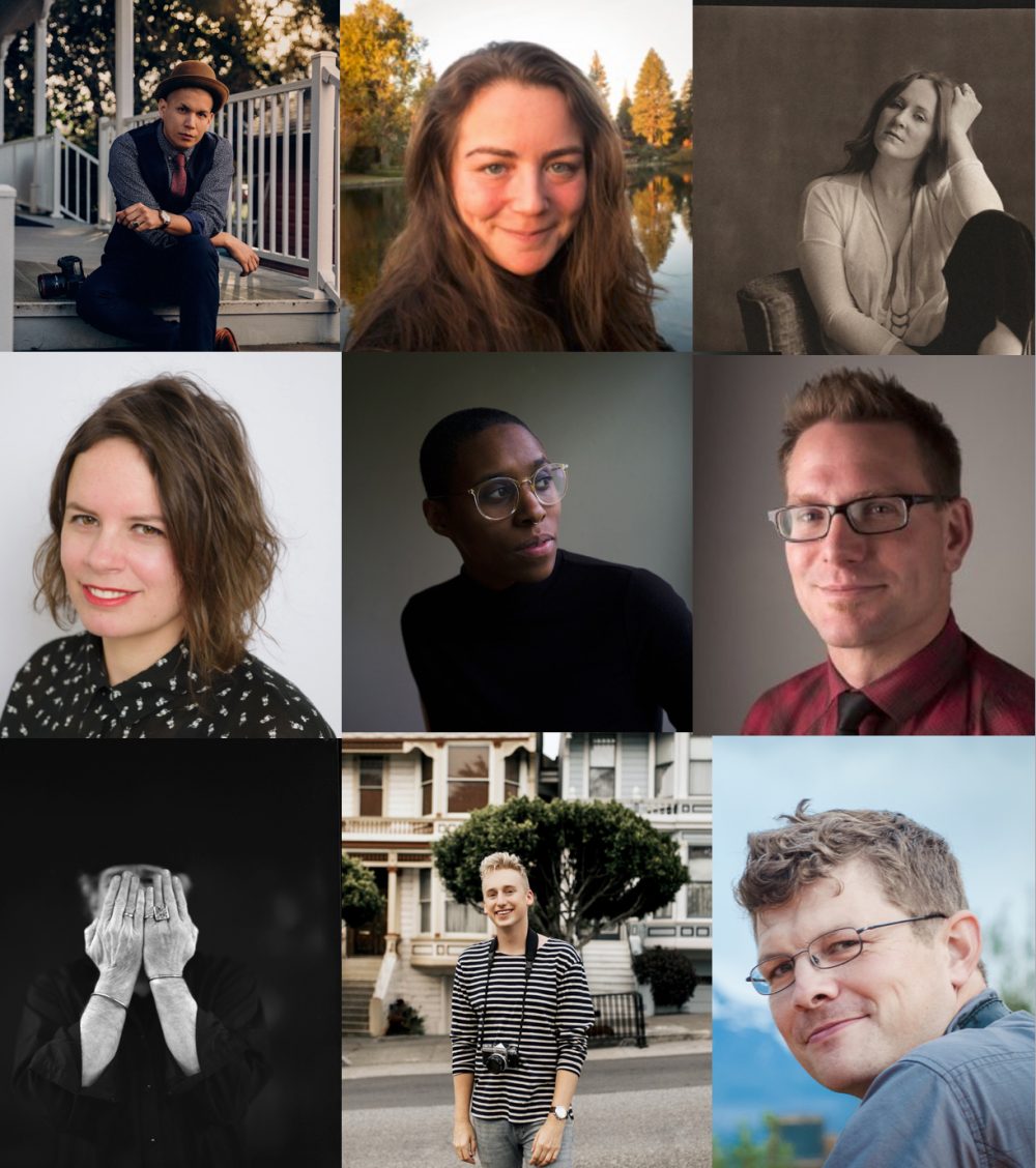 Portrait photographs of 9 photographers