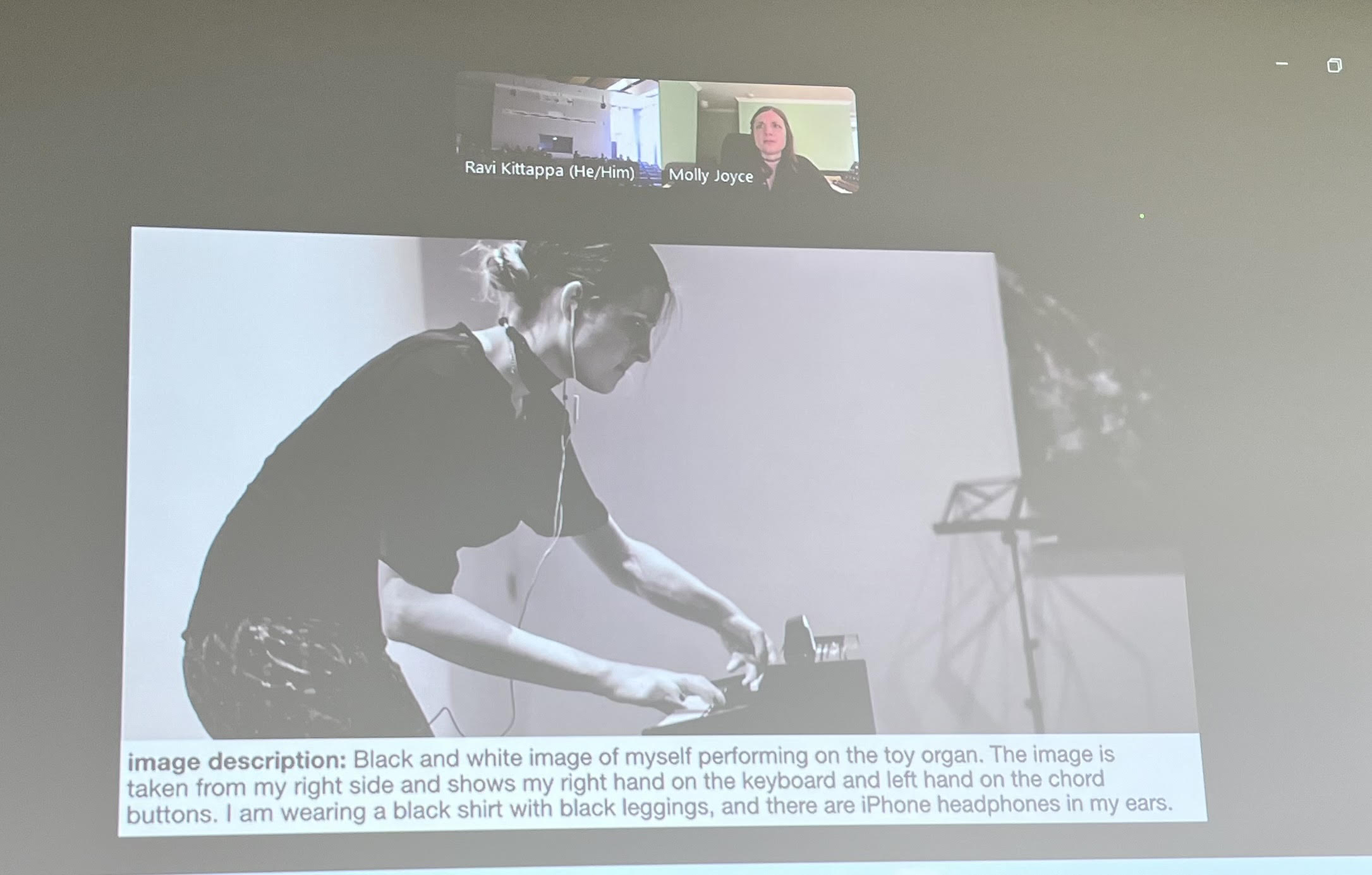 composer Molly Joyce visits a PCC music course