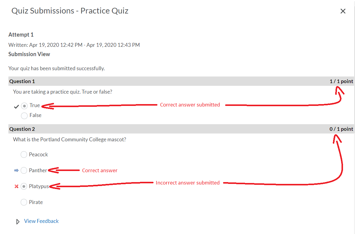 View question