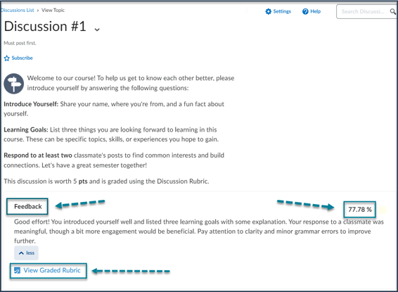 Viewing Discussion Feedback