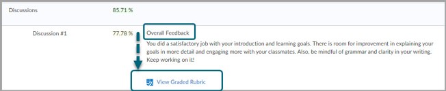 Viewing Feedback in Grades - Discussions