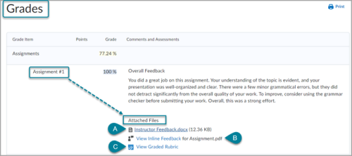 Viewing instructor feedback | Learning Technology Help Desk at PCC