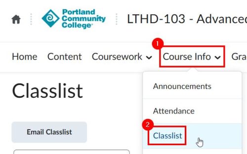 Using the Classlist in D2L Brightspace | Learning Technology Help Desk ...