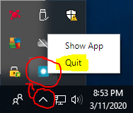 Exit Kaltura Capture Application