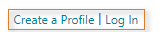 Screenshot of the "Create a Profile" and "Log In" links on the PCC career site