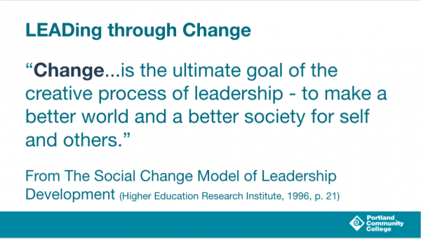 Leading through Change slide