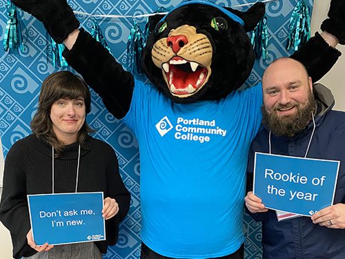 Poppie the Panther with new employees