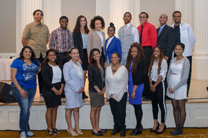 graduates standing together