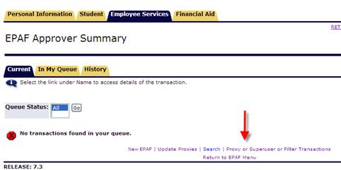 proxy or supervisor filter transactions