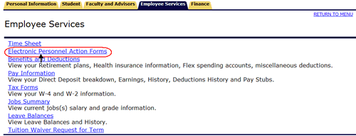 electronic personnel action forms