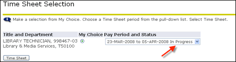 Choose a period of time
