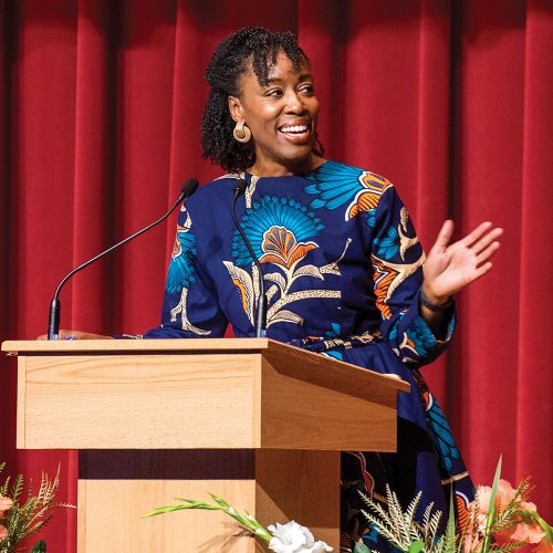 Dr. Bennings speaking at the 2024 In-service