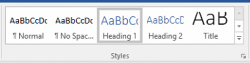 The Styles group in Microsoft Word