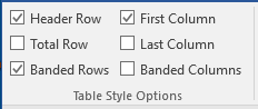 Layout tab under the Table Tools tab