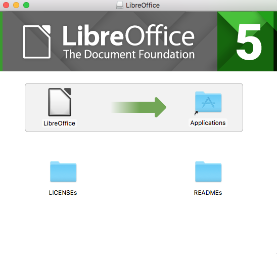 Install window for Libre Office