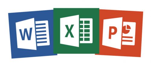 An image of the word, powerpoint,and excel icons