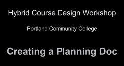 Creating a planning doc