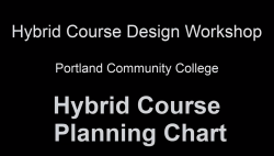 Hybrid course planning chart
