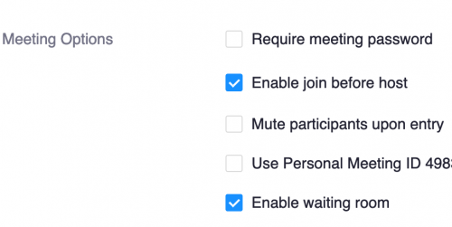 Select Enable Waiting Room when setting up your meeting.