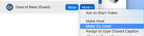 Make someone a cohost in zoom