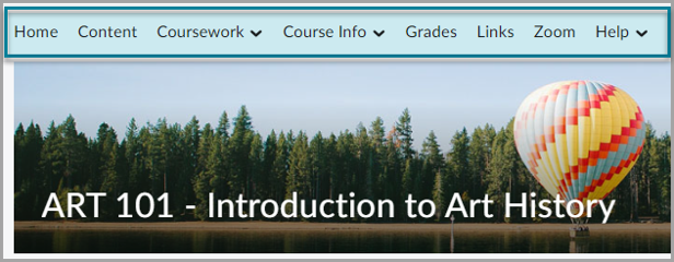 Brightspace Student View of navigation bar