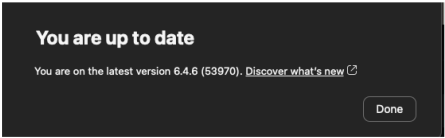 Zoom Client is up to date 