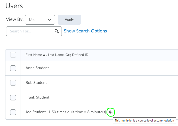 Display of how long the user has been on the quiz
