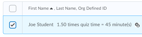 Click the checkbox by Joe Student and then click the blue Add Special Access button at the bottom left of the page.