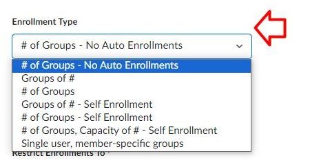 Enrollment type options