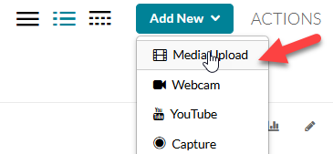 Add New and Media Upload buttons