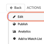 Actions menu and choose Edit.