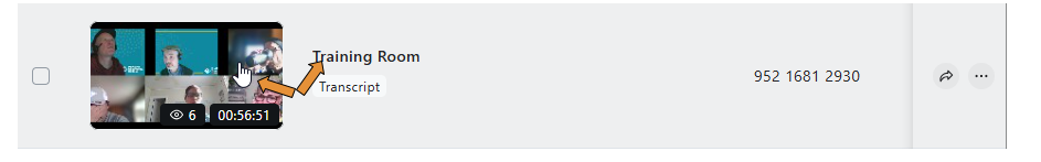 Click on Video Icon or Video Name