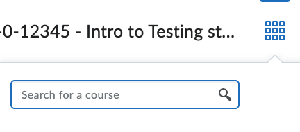 The Course Selector is at the top of the page and looks like a waffle.