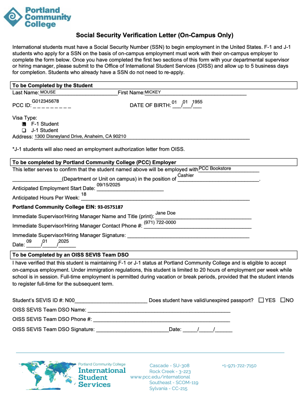 Sample SSN Verification Letter