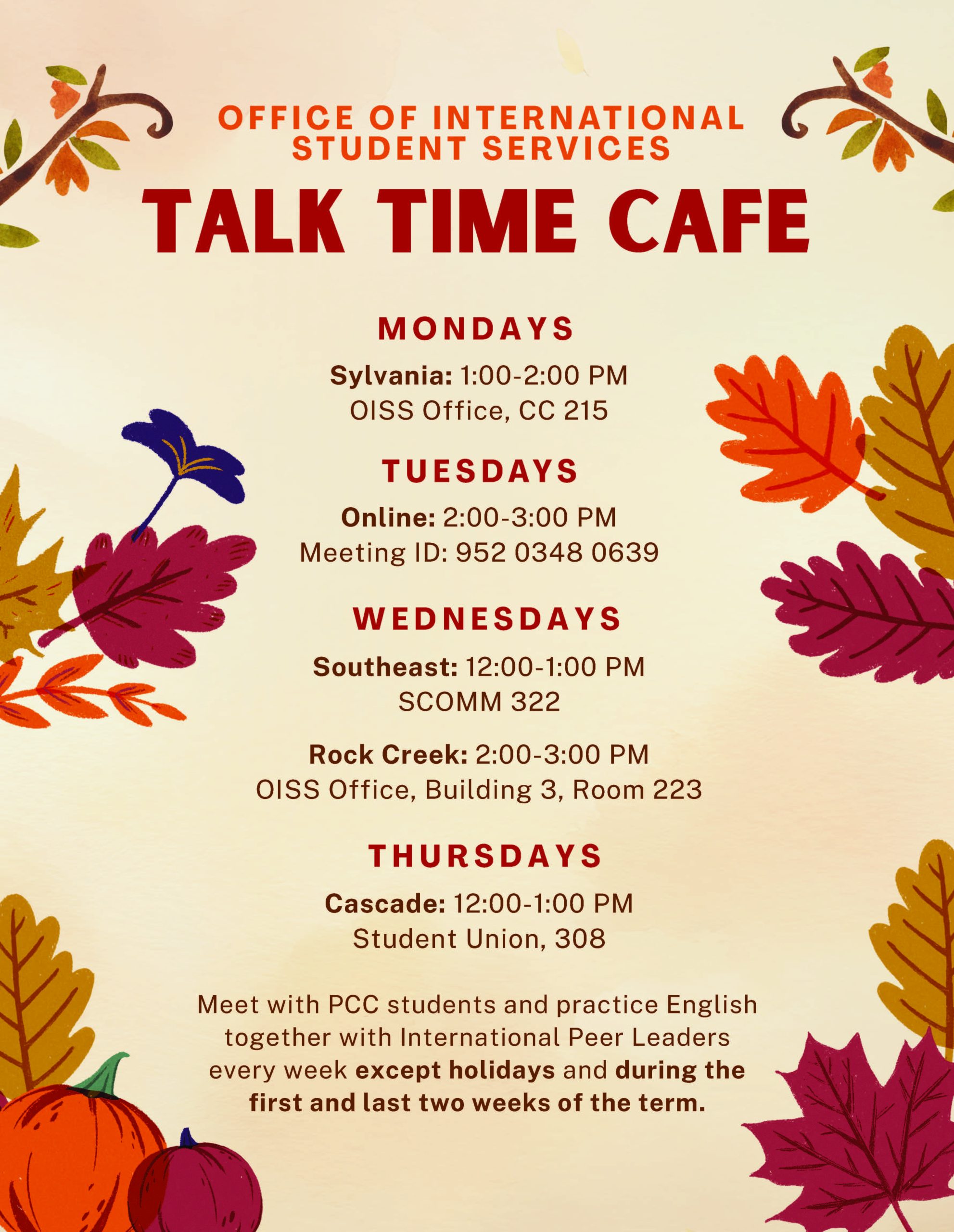 Fall 2025 TTC Schedule