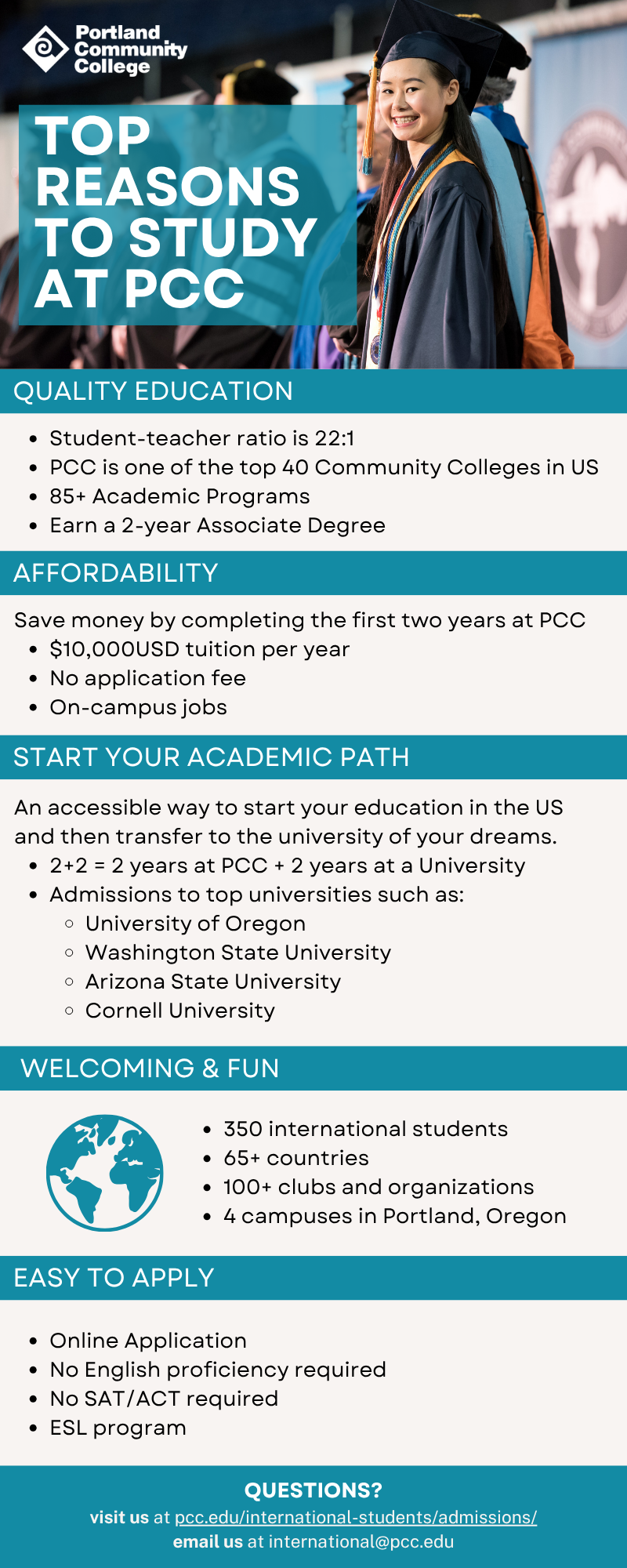 Top Reasons to Study at PCC