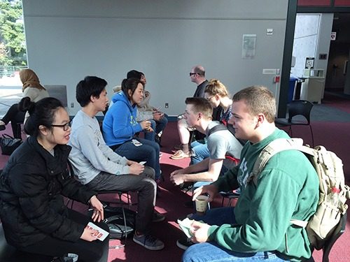 Students talk at speed culturing event