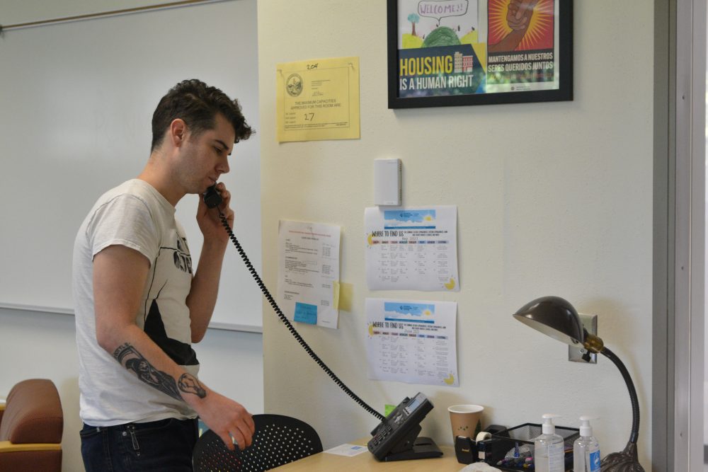 Answering phones in the office