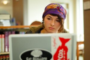 Girl using Laptop