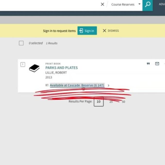 How to find course reserves through PCC Library