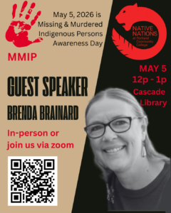 May 5, 2026, Guest Speaker event with Brenda Brainard at Cascade Library in person or on Zoom http://portlandcc.zoom.us/j/94133221707