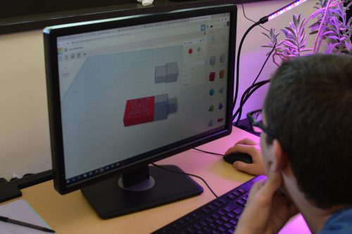 Student using computer in Margaret Carter Skill Center