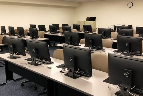 Classroom with computers at the Hillsboro Center