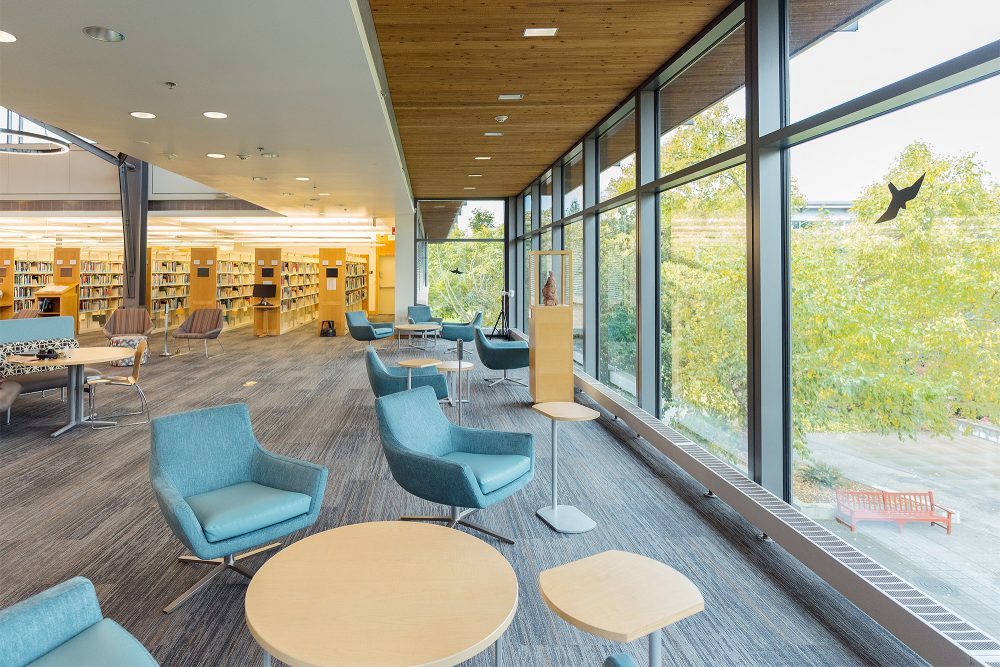 Rock Creek Library interior with a pretty large window