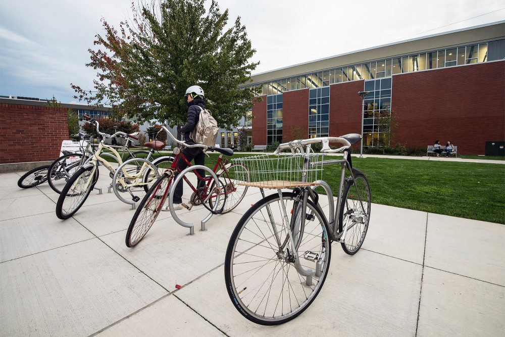 Full bike rack at Southeast